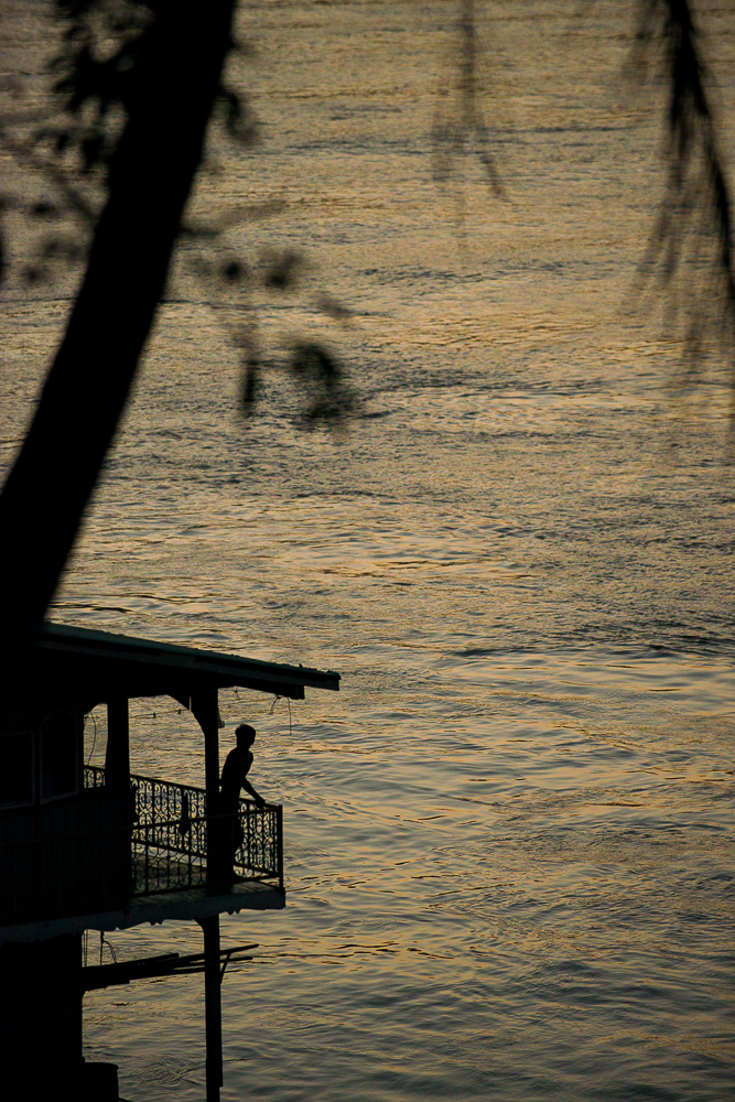 Dusk over Mekong River, Luang Prabang, Laos, Indochina, Asia