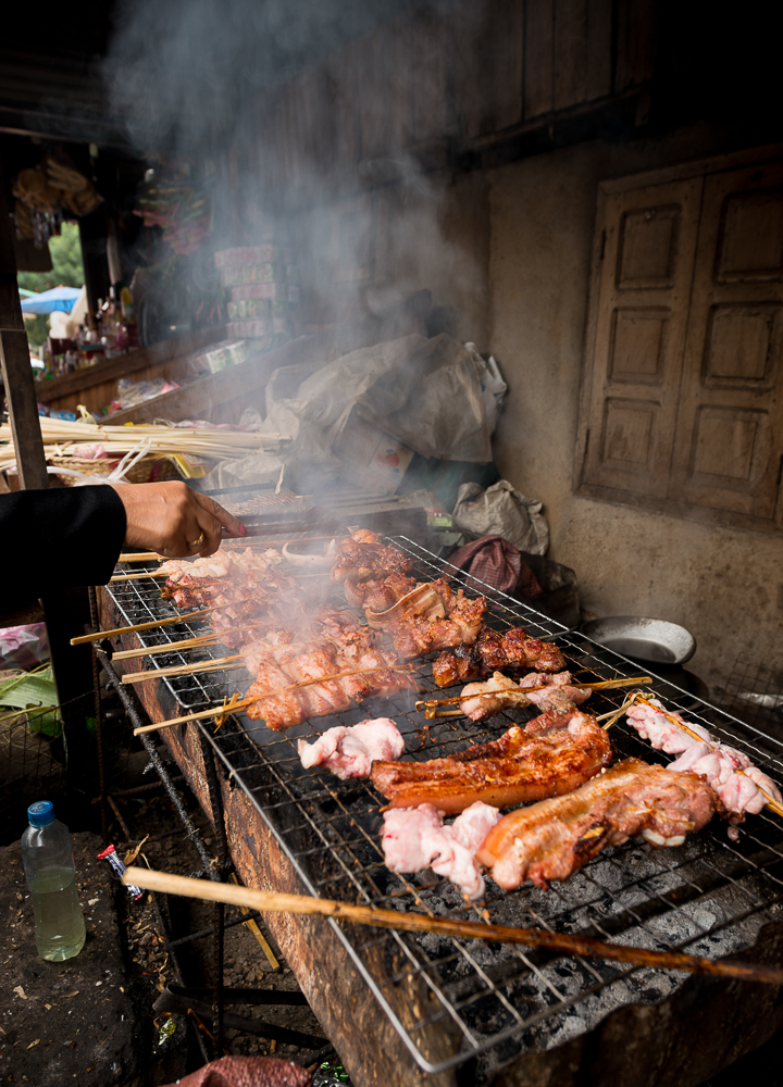 BBQ Stall, Morning Market, Luang Prabang, Laos, Indochina, Asia