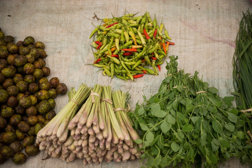Groceries at Morning Market, Luang Prabang, Laos, Indochina, Asia
