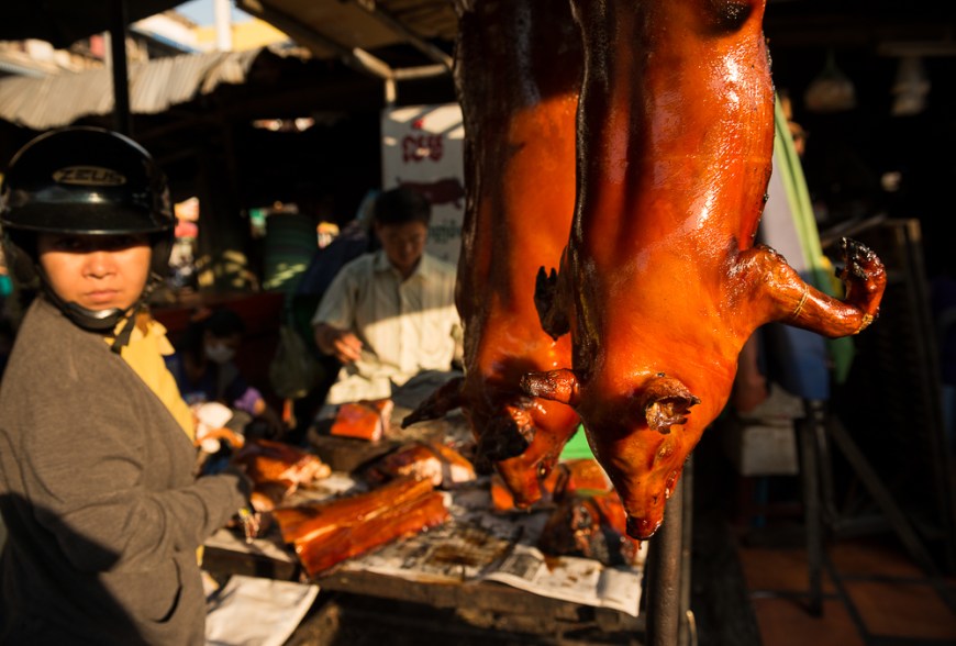 Meat in Food market, Phnom Penh, Cambodia