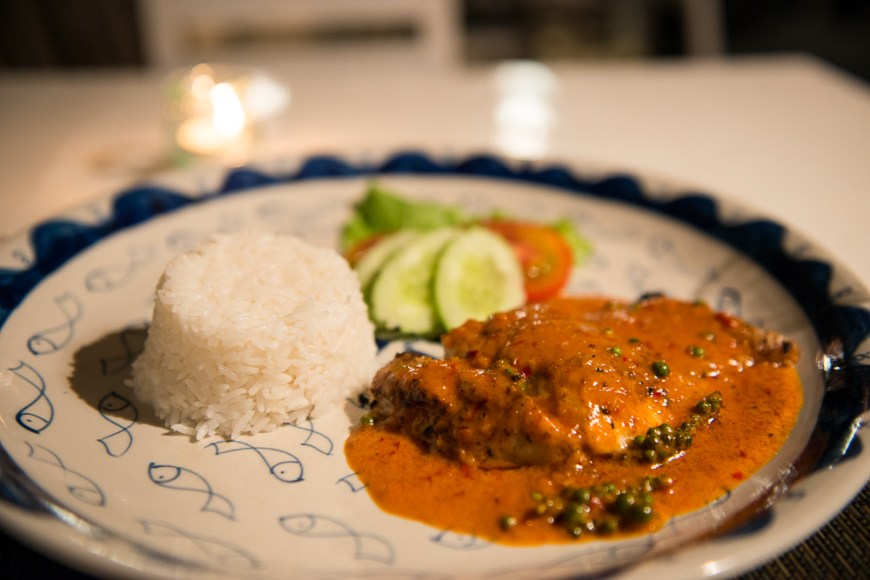 Fish with Kampot Green Pepper, Sailing Club, Kep, Kep Province, Cambodia, Indochina, Asia