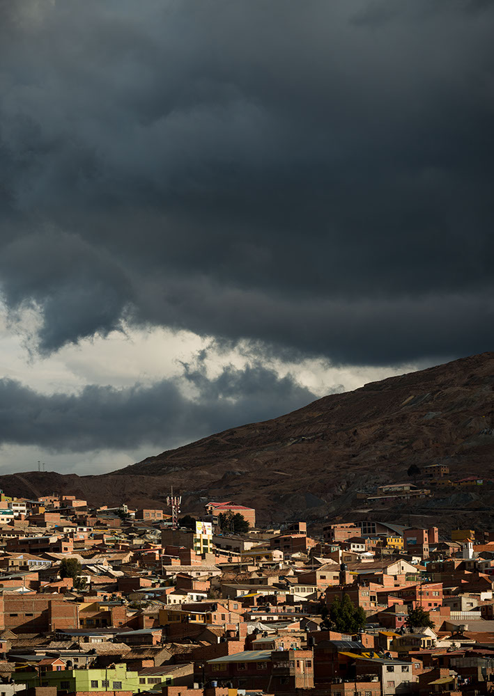 Aerial view of the city of Potosi, Southern Altiplano, Bolivia