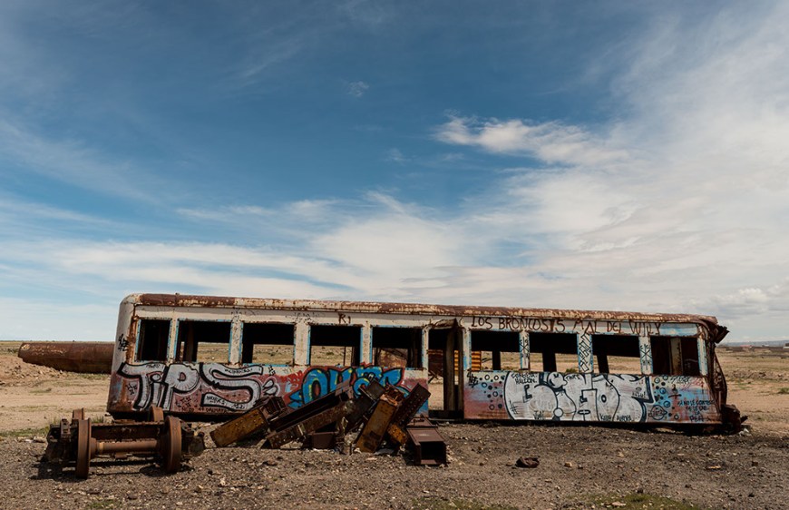 Train Cemetery, Salar de Uyuni, Southern Altiplano, Bolivia