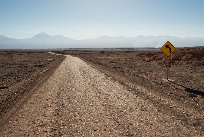 Road towards Valle de la Luna (Valley of the Moon), Atacama Desert, El Norte Grande, Chile