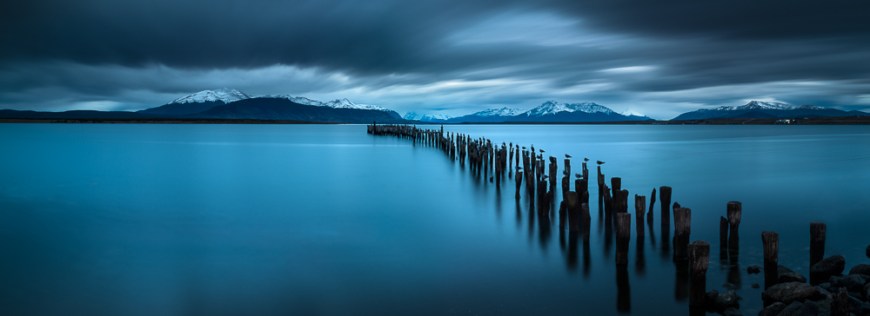 Dusk over The Last Hope Sound, Puerto Natales, Patagonia, Chile