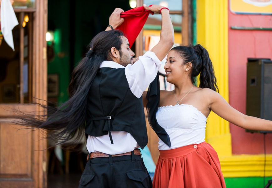 Melani & Jugo Tango dancing, El Caminito, La Boca, Buenos Aires, Argentina
