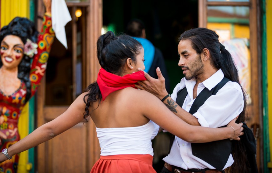 Melani & Jugo Tango dancing, El Caminito, La Boca, Buenos Aires, Argentina