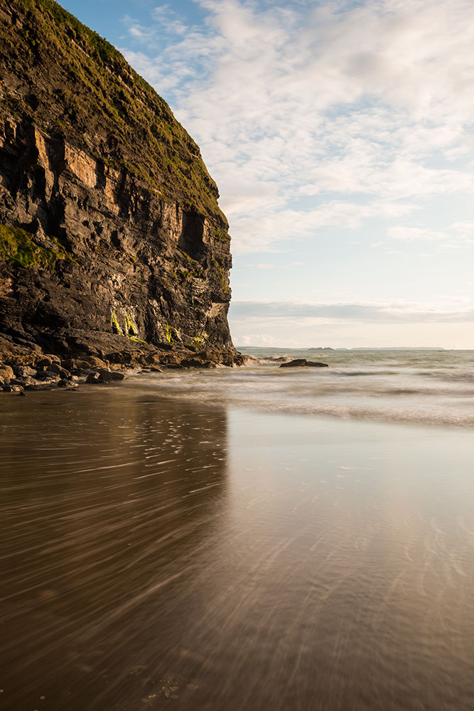 Druidston Haven Beach at dusk, Pembrokeshire Coast National Park, Wales, UK