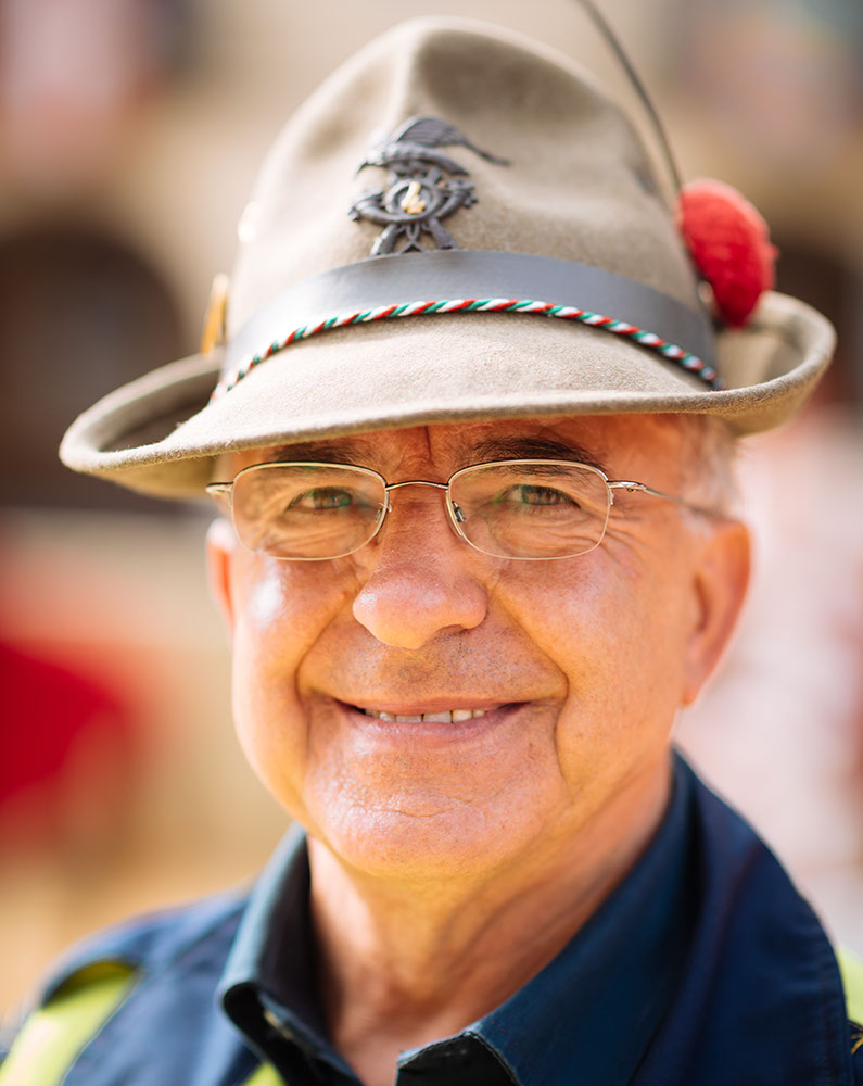 Portrait of race steward ahead of the Palio di Asti