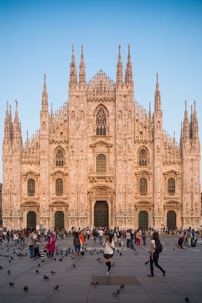 Exterior of Milan Cathedral, Piazza Duomo, Milan, Lombardy, Italy