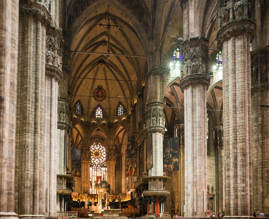 Interior of Milan Cathedral, Piazza Duomo, Milan, Lombardy, Italy