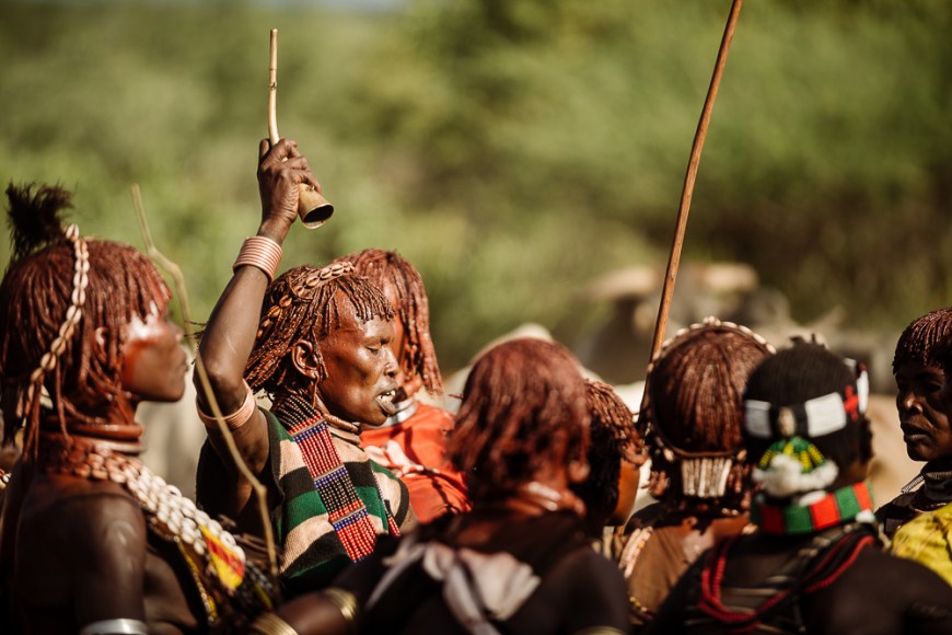 Jumping of the Bulls Ceremony, Hamar Tribe, Turmi, Omo Valley, Ethiopia
