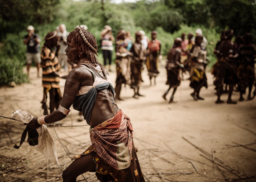 Jumping of the Bulls Ceremony, Hamar Tribe, Turmi, Omo Valley, Ethiopia