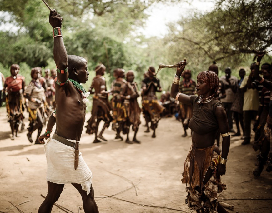 Jumping of the Bulls Ceremony, Hamar Tribe, Turmi, Omo Valley, Ethiopia
