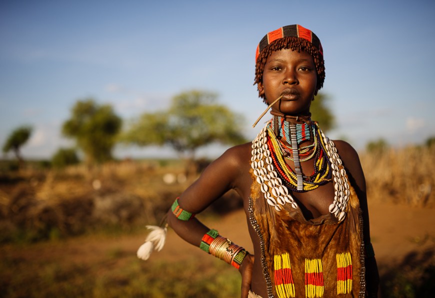 Portrait of Layta, Hamar Tribe, Omo Valley, Ethiopia