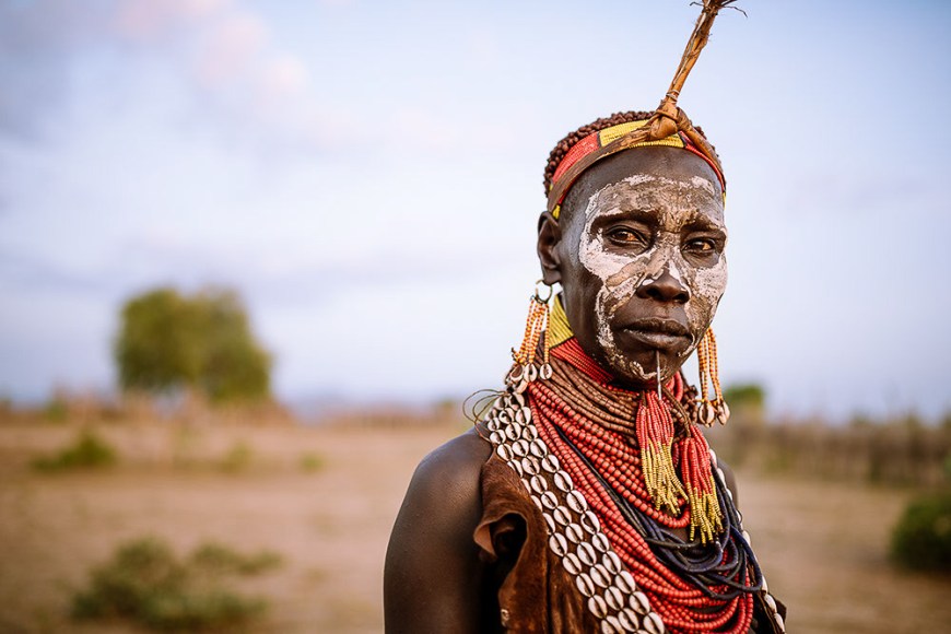 Portrait of Kanke, Kara Tribe, Korcho Village, Omo Valley, Ethiopia