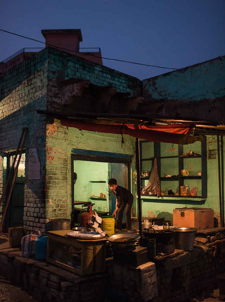 Restaurant at night, Agra, Uttar Pradesh, India