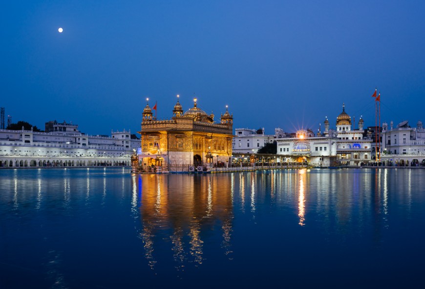 Harmandir Sahib (Golden Temple) at night, Amritsar, Punjab, India
