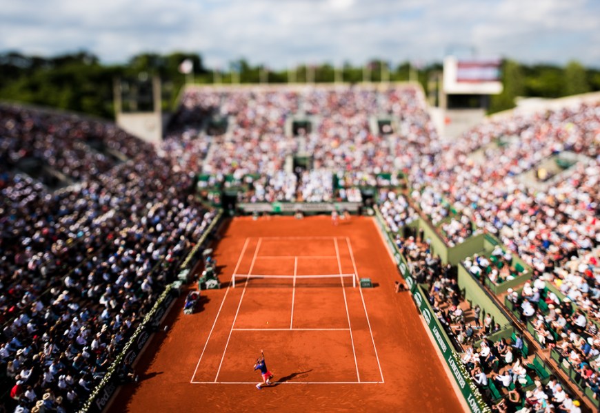 02.06.2015. Roland Garros, Paris, France.  Roger Federer of Switzerland in action against Stan Wawrinka of Switzerland during their Men's Singles match on day ten of the 2015 French Open 2015 in Paris, France. Wawrinka won the match 6-4 6-3 7-6 to move into the semi finals