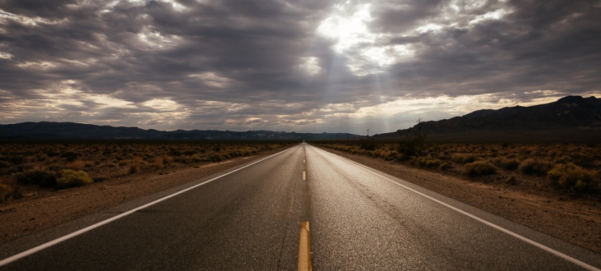 Highway 190 through Death Valley National Park, California, USA