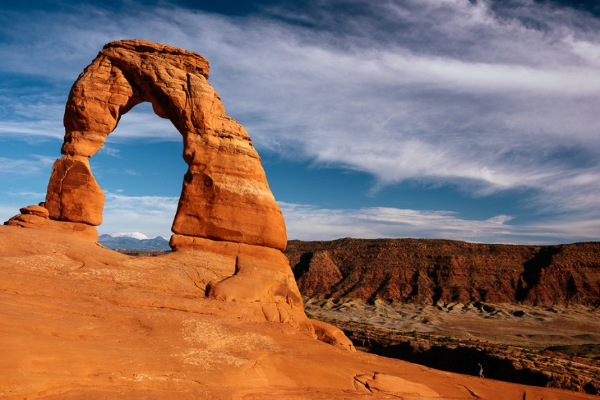 Delicate Arch at dusk, Arches National Park, Utah, USA