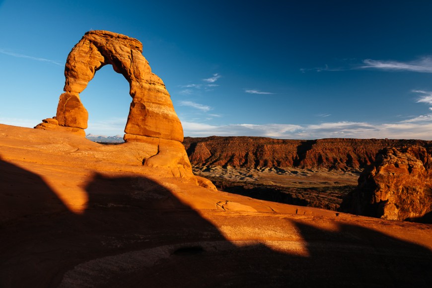 Delicate Arch at dusk, Arches National Park, Utah, USA