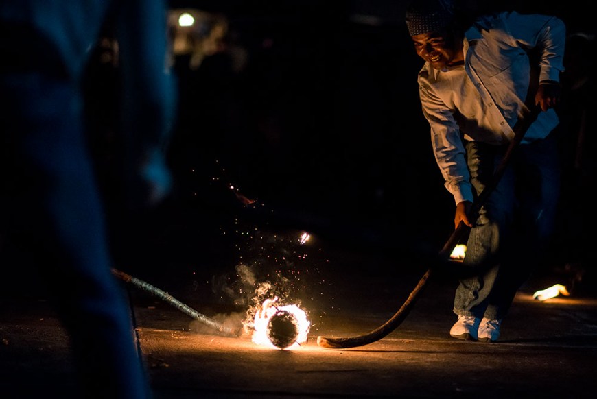 Pelota Phurépecha aka Wuarukua (Fire Hockey), Dia de los Muertos Celebrations, Jarácuaro, Lake Patzcuaro, Michoacán, Mexico