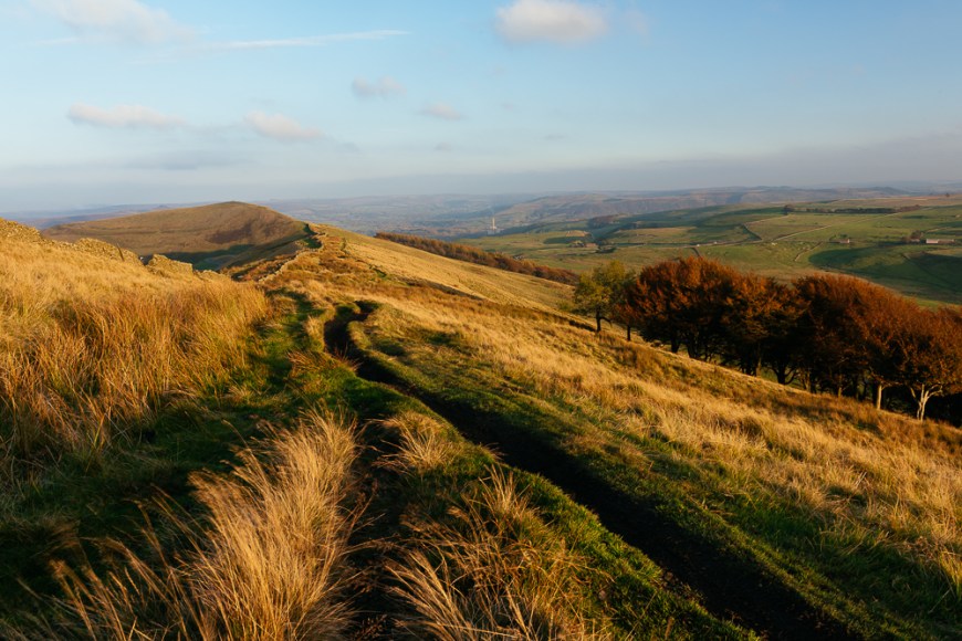 View from Mam Tor, Peak District, Derbyshire, England, UK