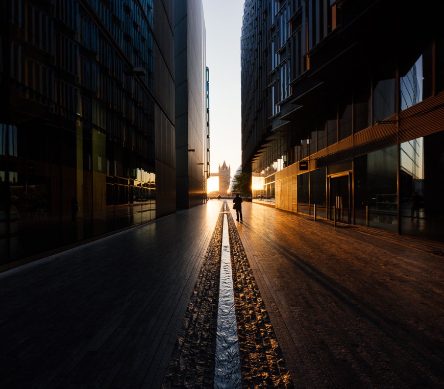Sunrise from More London Place, London, England