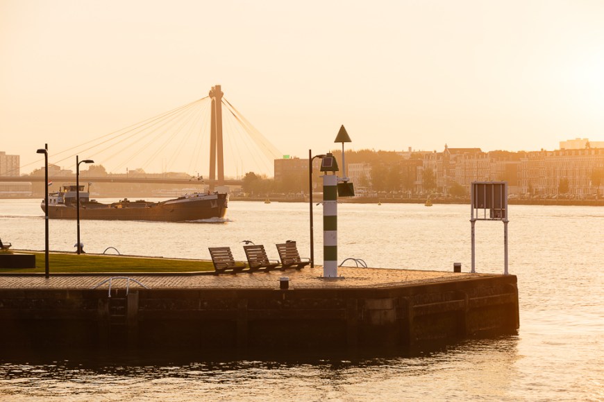 Willems Bridge & Nieuwe Maas River, Rotterdam, Netherlands