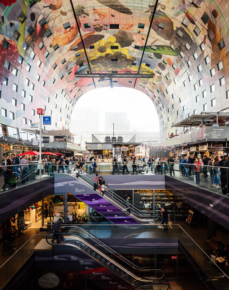 Interior of Markthal, Westnieuwland, Rotterdam, Netherlands