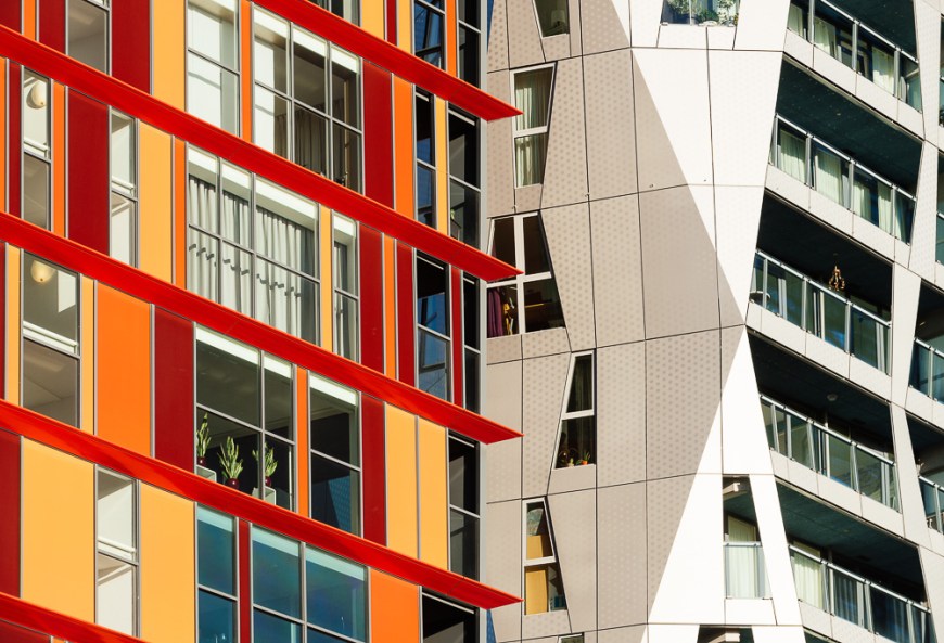 Exterior detail of Calypso Building, Kruisplein, Rotterdam, Netherlands