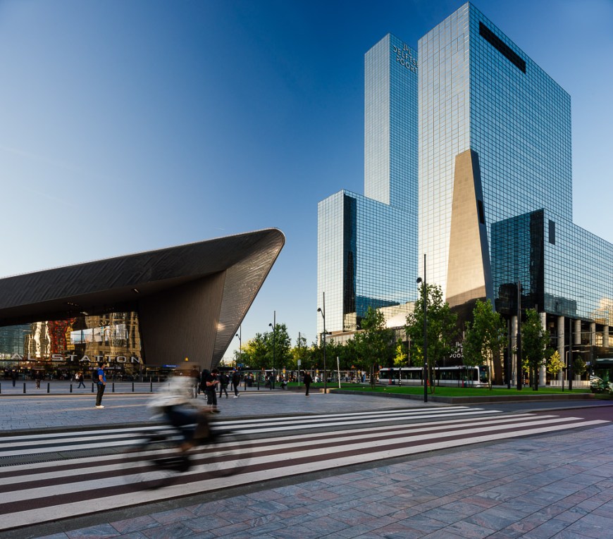 Exterior of Rotterdam Central Station & Delftse Poort, Rotterdam, Netherlands
