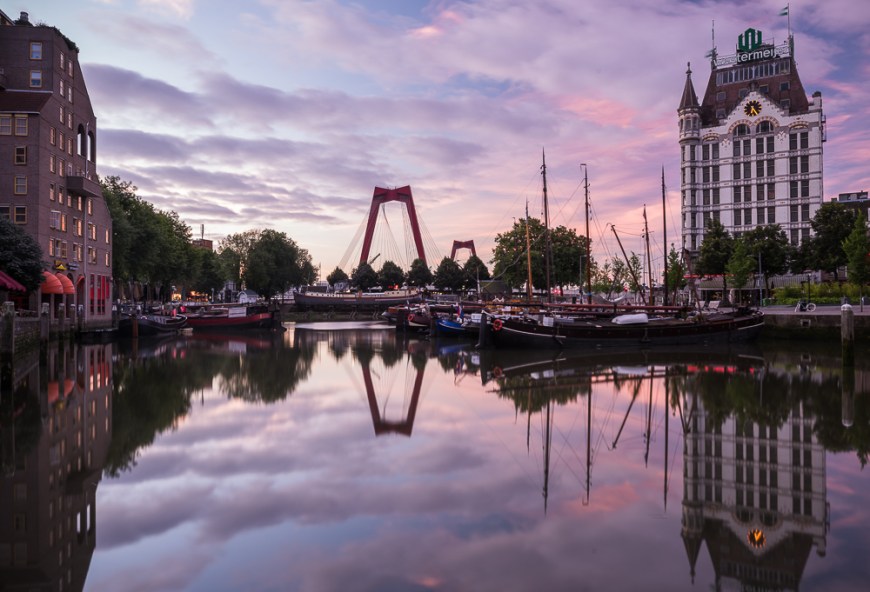 The White House & Old Harbour at dawn, Wijnhaven, Rotterdam, Netherlands