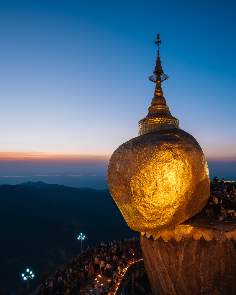 Mount Kyaiktiyo Golden Rock Myanmar Sunset