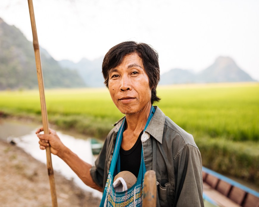 Portrait of Boat man, Sa-dan Cave near Hpa-an, Kayin State. Myanmar, Asia