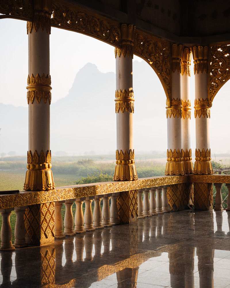 Interior of Kyauk Ka Latt Pagoda, Hpa-an, Kayin State, Myanmar