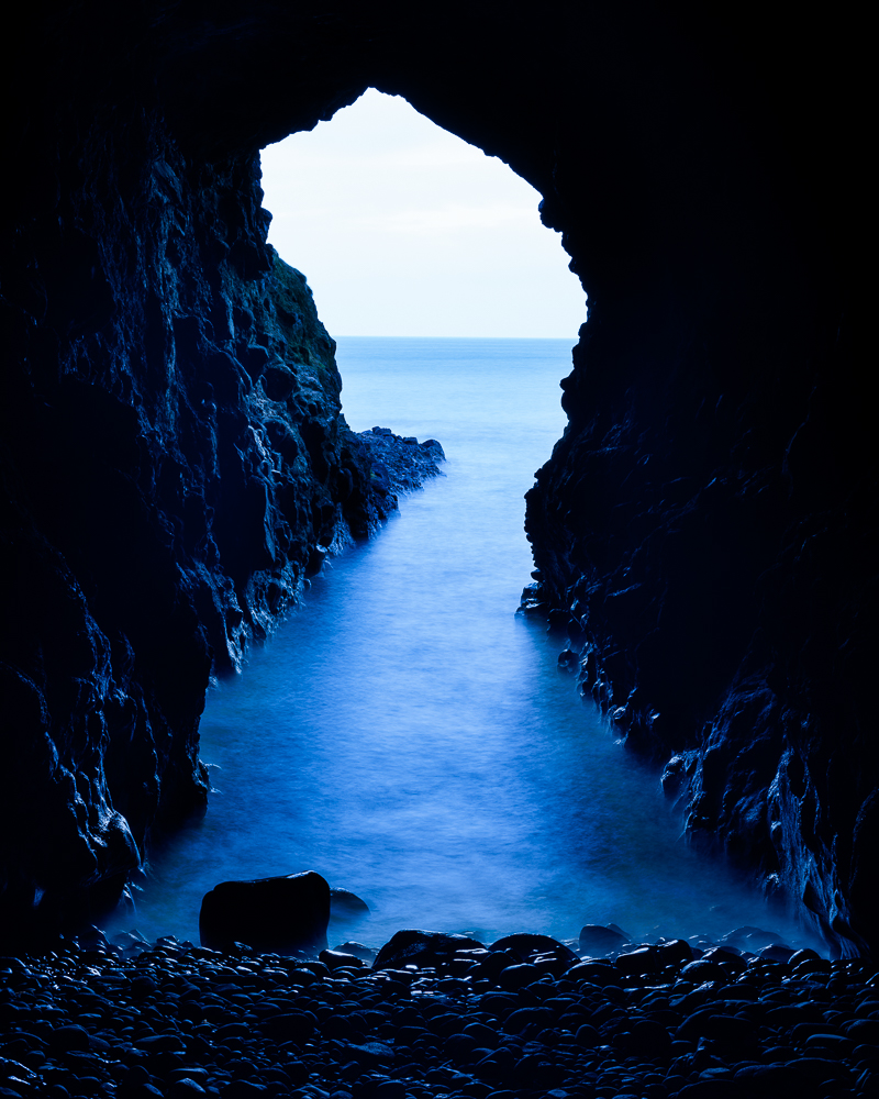 Mermaids Cave at dawn, Dunlace Castle, County Antrim, Northern Ireland