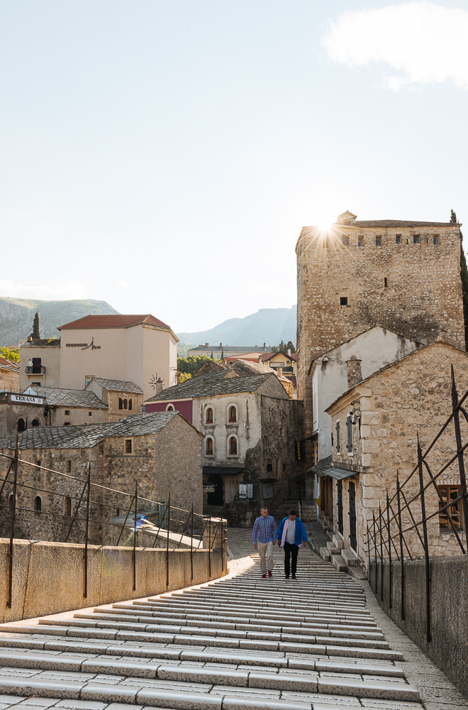 Stari Most Bridge at sunrise, Mostar, Bosnia & Hercegovina