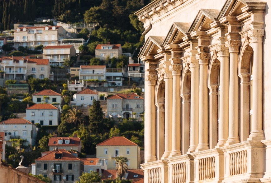 Detail of building, City Walls, Dubrovnik, Croatia