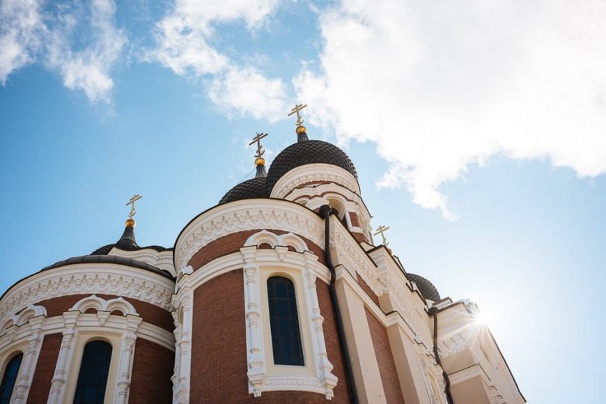 Exterior of Russian Orthodox Alexander Nevsky Cathedral, Toompea, Old Town, Tallinn, Estonia, Europe