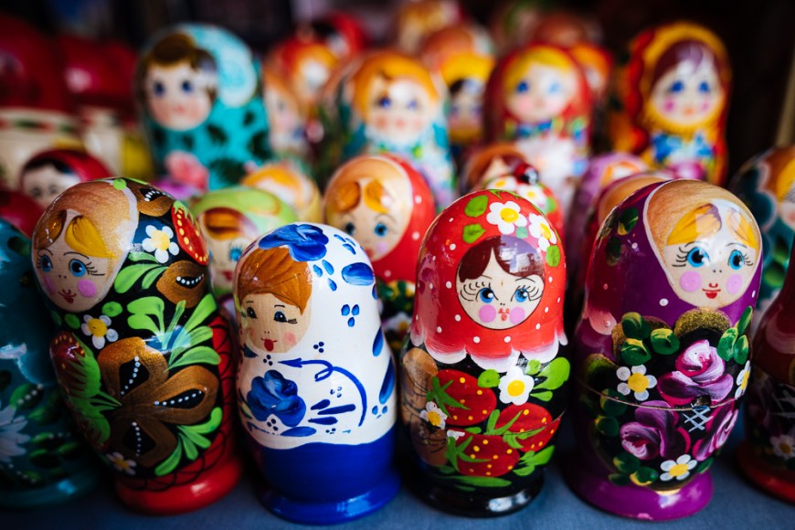 Souvenir Russian dolls for sale, Old Town, Tallinn, Estonia, Europe