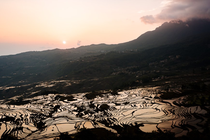 Duoyishu Rice Terraces at dawn, Yuanyang, Yunnan Province, China