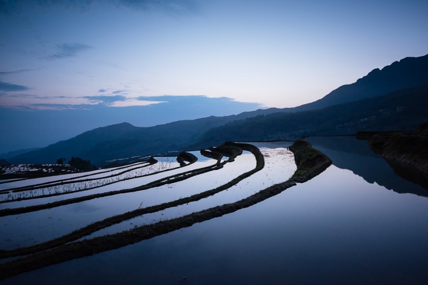 Duoyishu Rice Terraces at dawn, Yuanyang, Yunnan Province, China