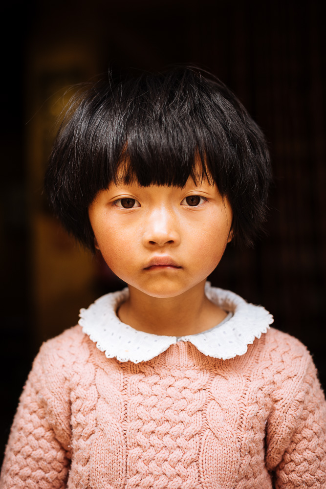 Portrait of girl, Shaxi, Yunnan Province, China