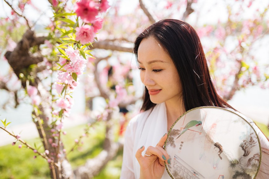 Portrait of woman in Longtan Park, Beijing, China