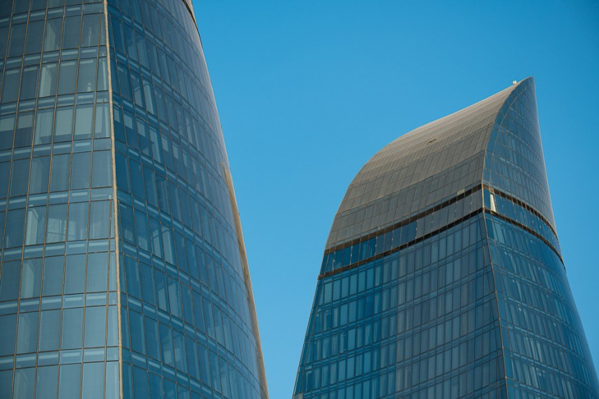 Detail of Flame Towers, Baku, Azerbaijan