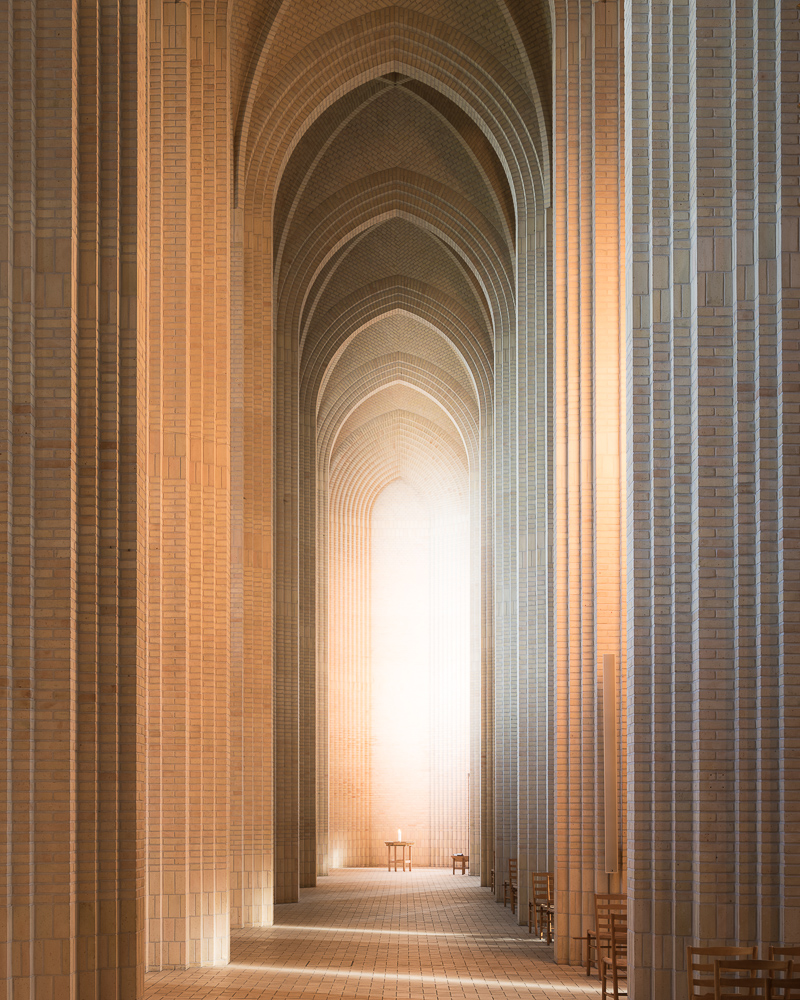 Interior of Grundvigs Church,  Bispebjerg, Copenhagen, Denmark