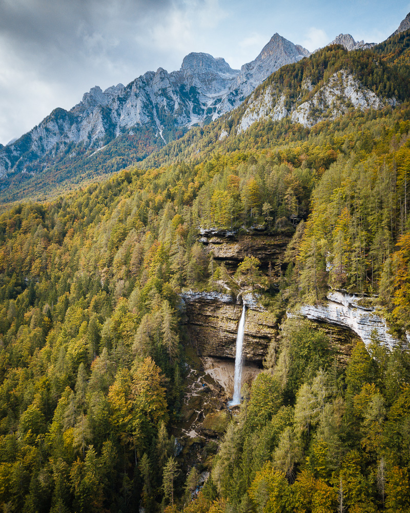 Aerial View of Pericnik Waterfall, Triglav National Park, Upper Carniola, Slovenia