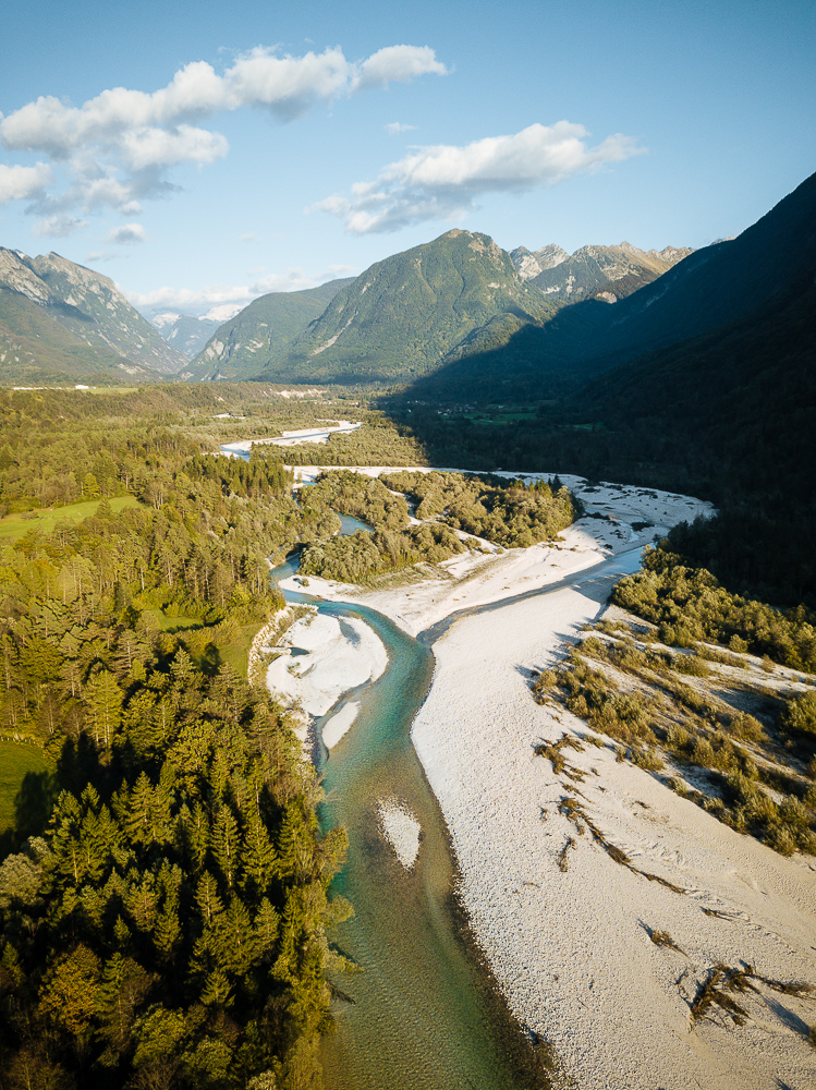 Aerial View of Soca River, Julian Alps, Triglav National Park, Upper Carniola, Slovenia